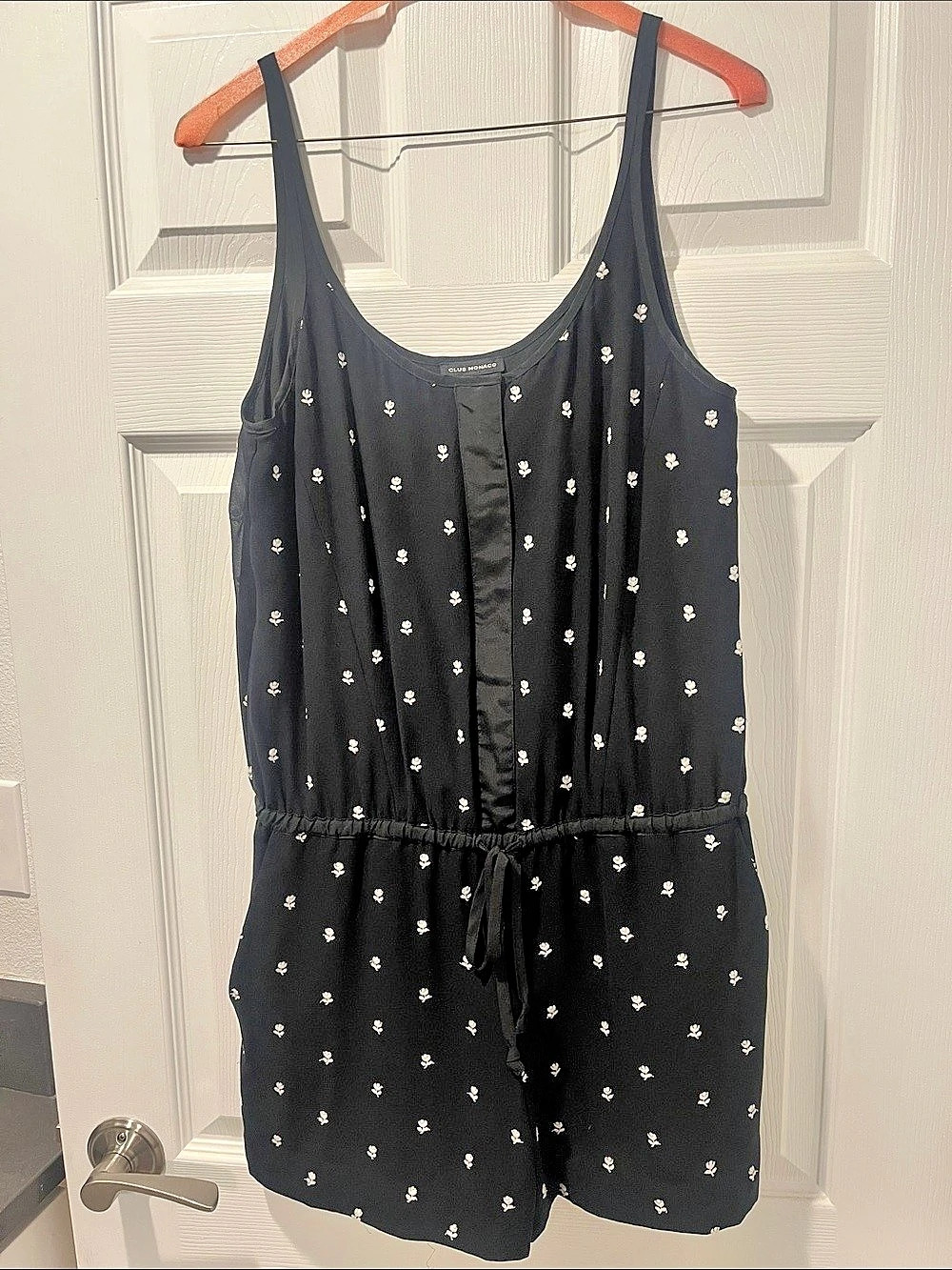 Club Monaco Women's Black & White Floral Romper